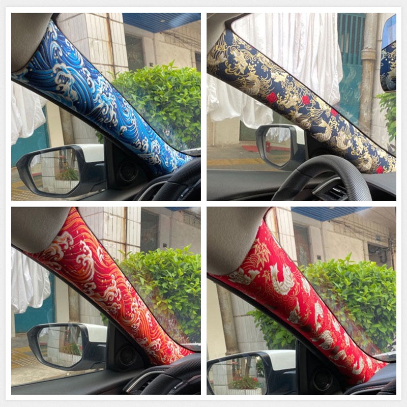 JDM Miếng Dán Núm Cần Số Xe Hơi Tự Dính Kiểu Samurai Katana Nhật Bản 145cm Thông Dụng phong cách Nhật Bản núm điều khiển hộp số phổ quát nắp bảng điều khiển trung tâm A B C trụ cột trang trí Trang trí ô tô vải tự động phụ kiện nội thất