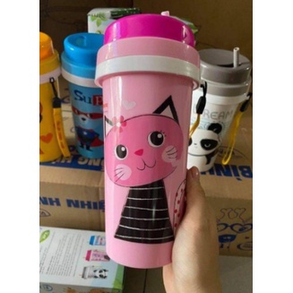 Bình nước cho bé, ly nước giữ nhiệt cho bé kèm ống hút 500ml