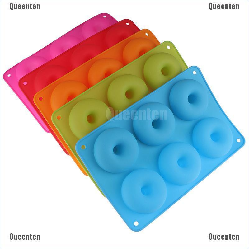 Khuôn làm bánh donut 6 ngăn bằng silicon tiện lợi