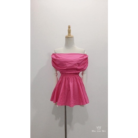 Áo sơ mi hồng bèo tay dài 45k