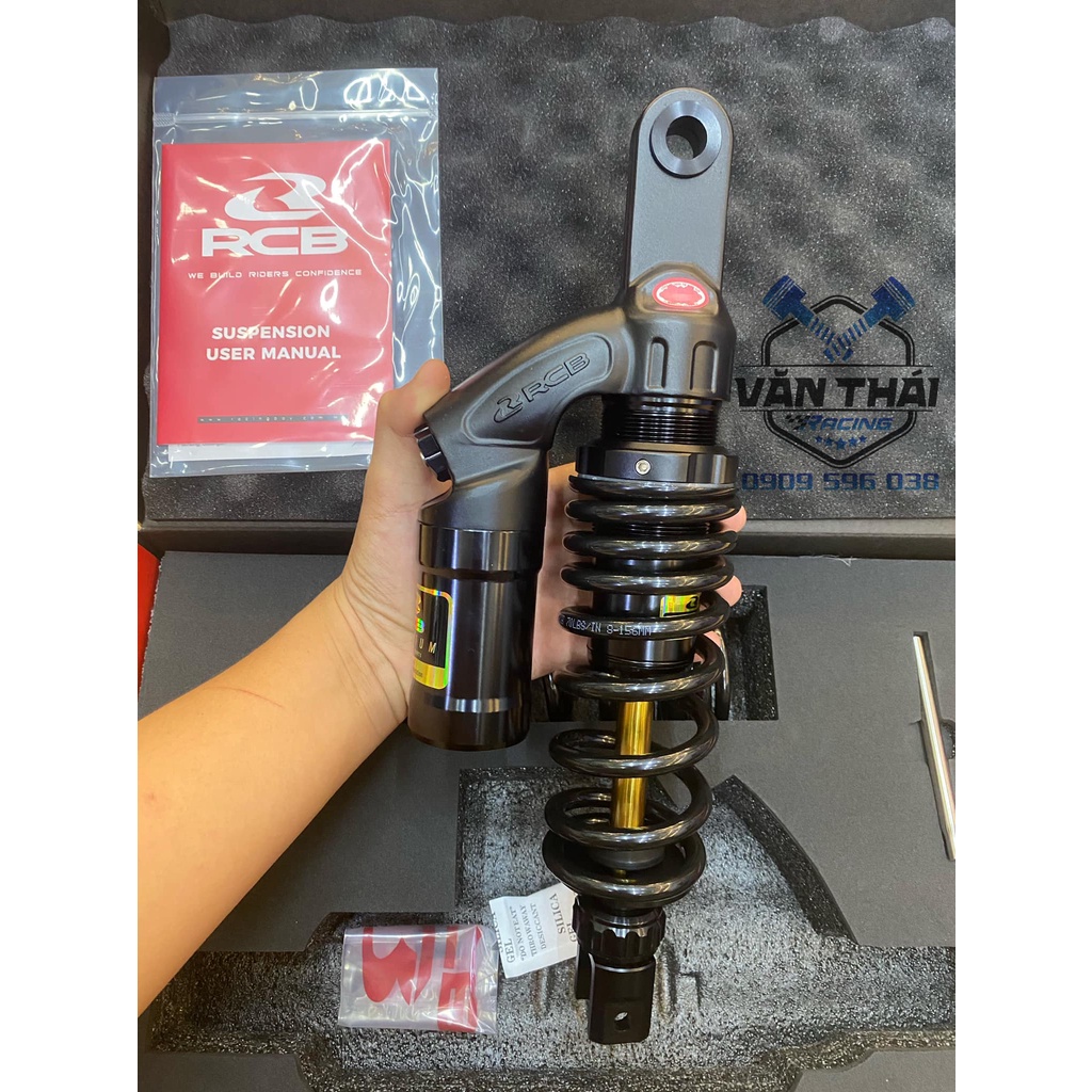 Phuộc Sau RCB Đen Ty vàng VS, VD gắn Vario , Click , Vison , SHmode , Lead ... Chính Hãng 100% Tặng Kèm 1 Lò Xo