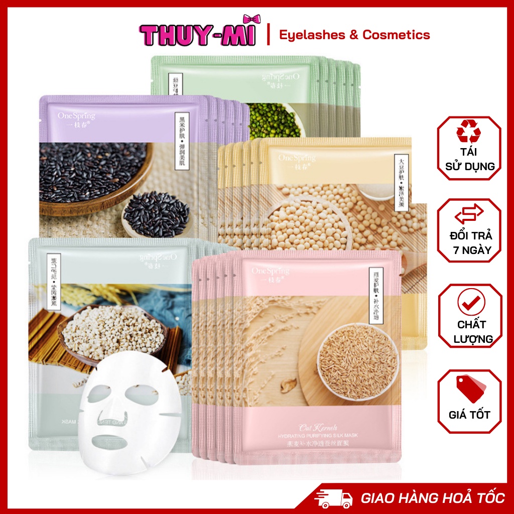 Mặt nạ giấy thiên nhiên ONE SPPRING từ bột yến mạch đậu xanh đậu nành