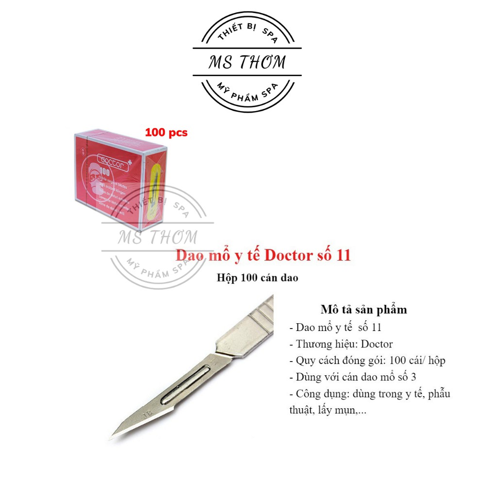 Lưỡi dao mổ số 11 dùng để chích mụn trong spa/cá nhân
