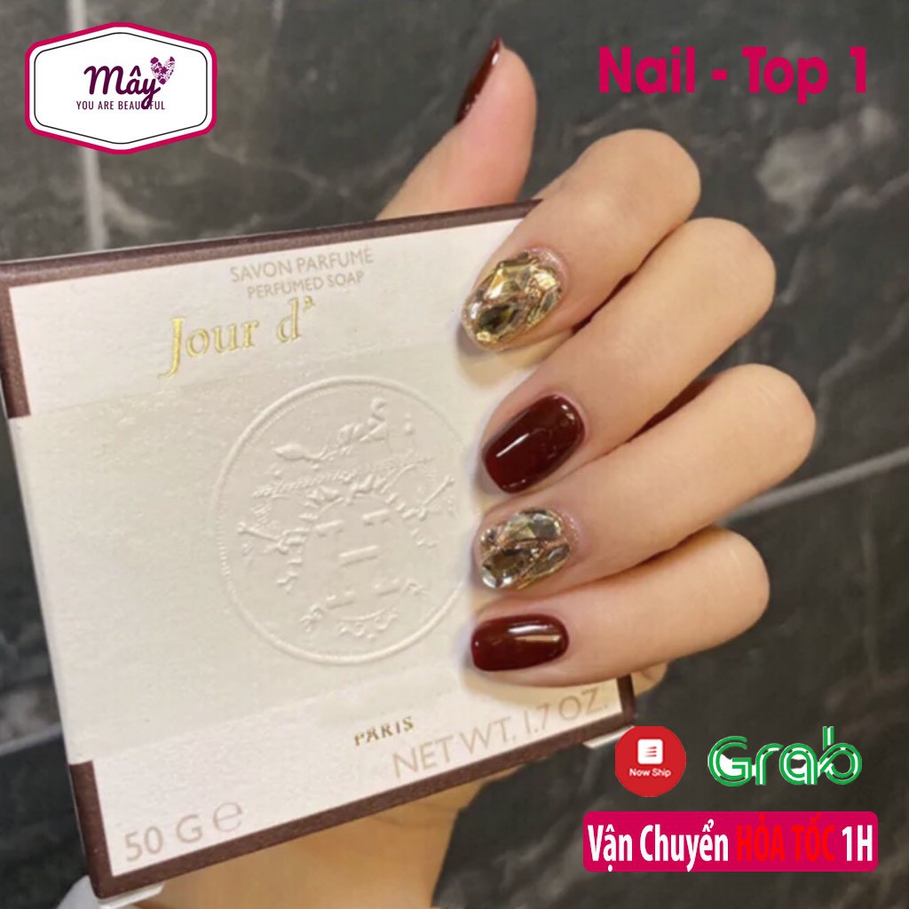 Set 24 móng tay giả đính đá cao cấp bền đẹp NailMay D3