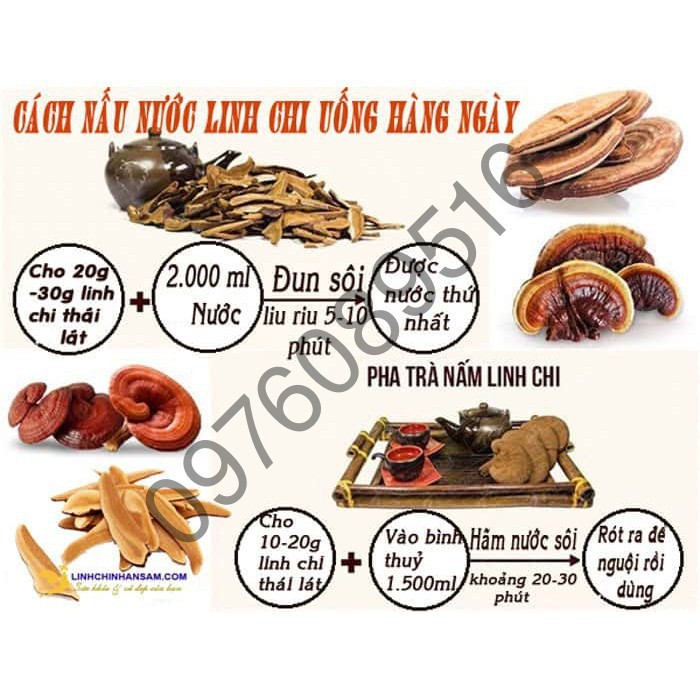 [DATE MỚI] Nấm Linh Chi Thái Lát Hàn Quốc, Túi 1kg