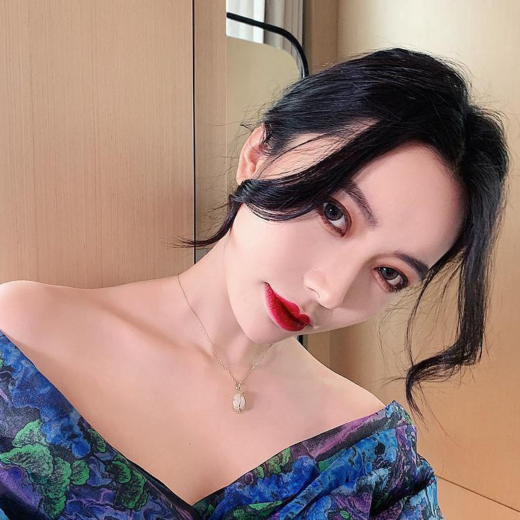 Dây Chuyền Mặt Đá Opal 14k Hình Giọt Nước Độc Đáo Thời Trang Phong Cách Hàn Quốc Cho Nữ