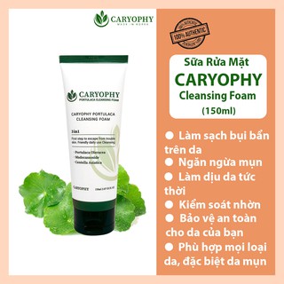 Sữa rửa mặt làm sạch mụn thâm sẹo Caryophy Portucala Cleansing Foam 150ml