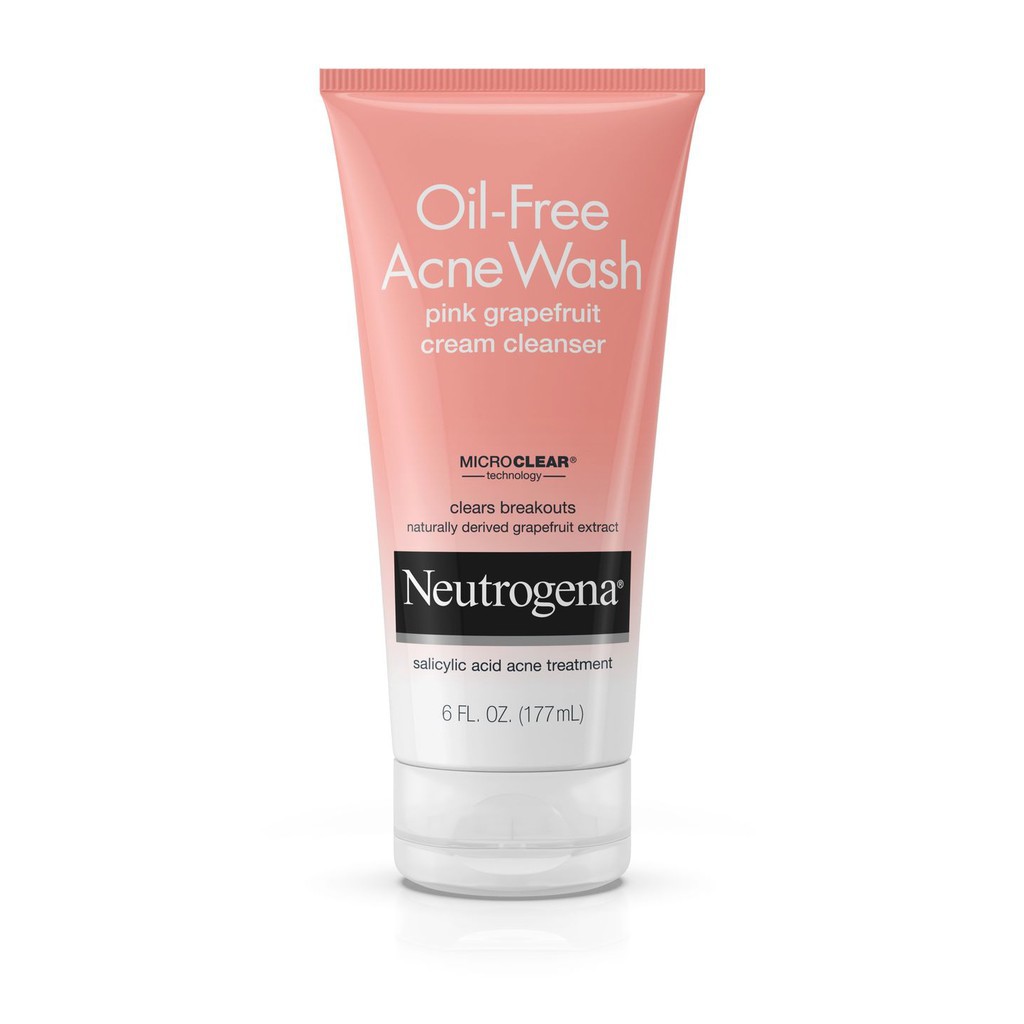 Sữa Rửa Mặt Neutrogena Oil-Free Acne Wash Pink Grapefruit Cream Cleanser (177ml)