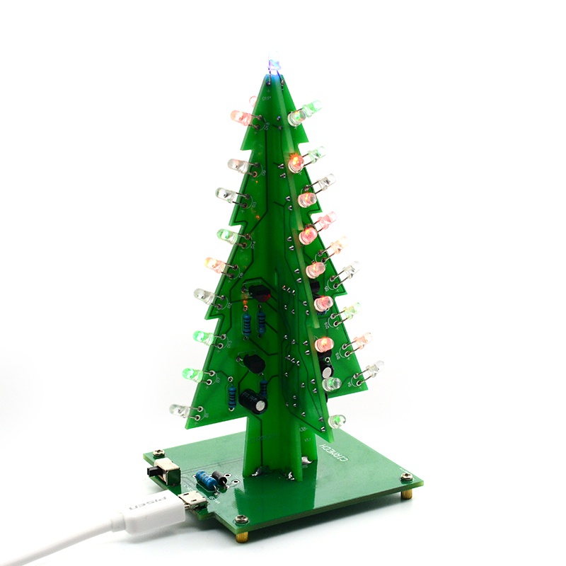 Bộ DIY Cây Thông Noel 3 Màu Có Nguồn, Cáp Nguồn, Vỏ Mica