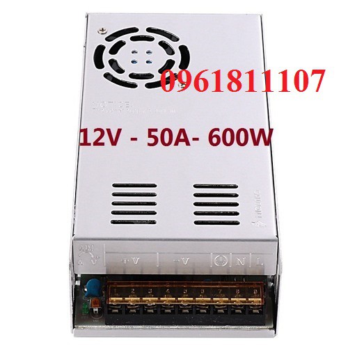 Nguồn tổ ong 12V 50A có quạt tản nhiệt