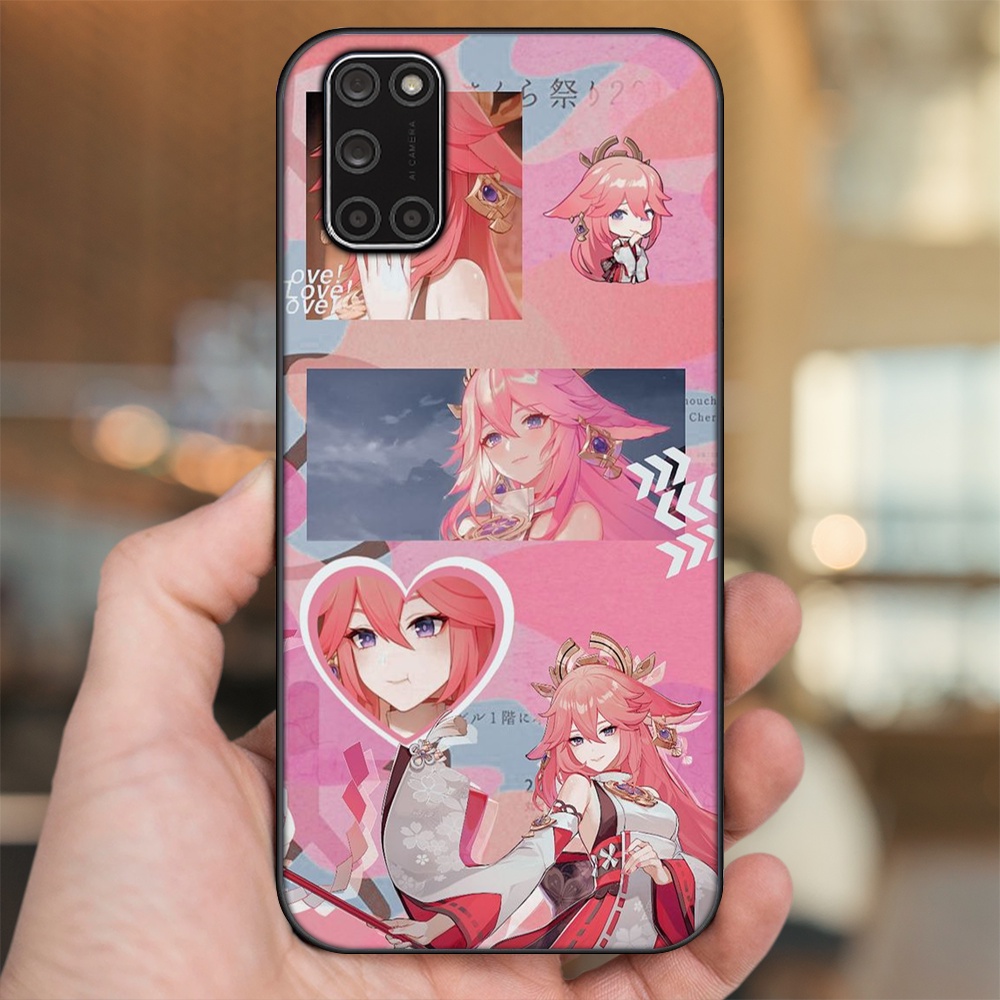 Ốp lưng Oppo A52, A92 viền đen in hình Yae Miko Genshin Impact