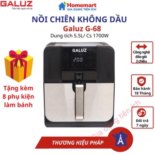 T 35 Nồi chiên không dầu Điện Tử Galuz Model G-68 ( Tặng kèm 8 phụ kiện làm bánh ) - Dung tích 5.5, bảo hành 18 tháng