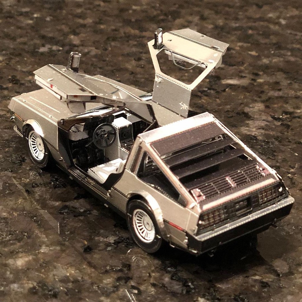 Mô hình 3D kim loại siêu xe DeLorean DMC-12 trong phim Back to the Future , Mô hình lắp ráp 3D thép không gỉ - Chưa lắp