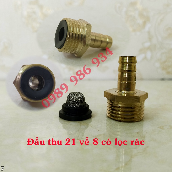 Đầu thu đồng từ 21 về 8mm -10mm và dây dẫn nước chống rêu
