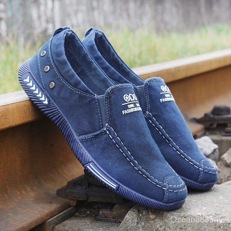 Giày Lười Vải Jeans Thời Trang Cho Nam