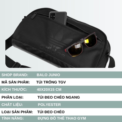 Túi Đeo Chéo Tập Gym Nam Đựng Giày Đá Bóng Thể Thao Có Chống Nước Adidas Balo Junio GE