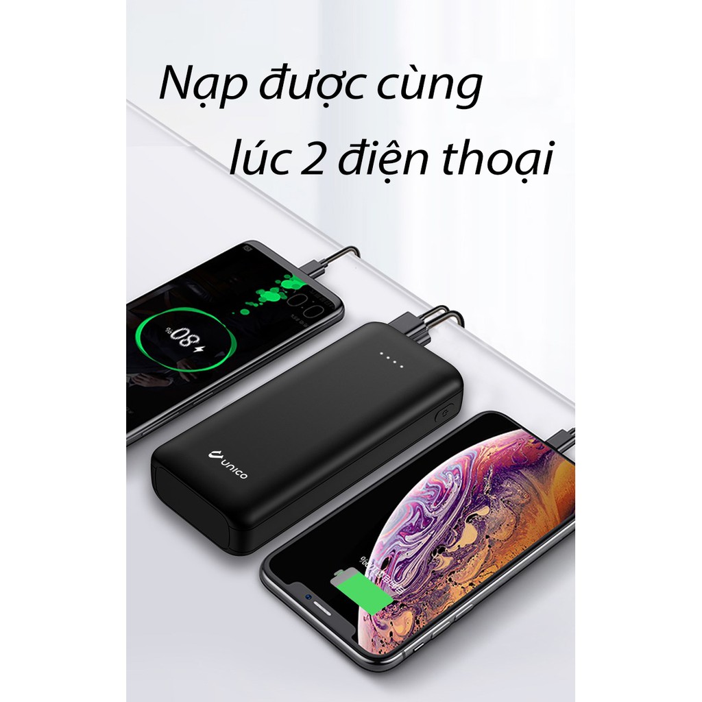 Pin Sạc Dự Phòng Unico 12000mah Mini Cho Apple iPhone Samsung Xiaomi Huawei Loa Tai Nghe Bluetooth Airpod/Airpods i12