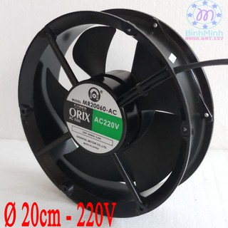 Quạt thông hút gió hình tròn orix ø 20 cm - 220v
