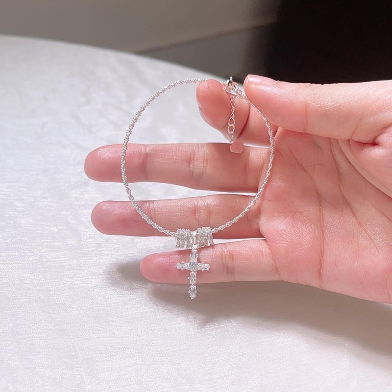 Vòng tay thánh giá bạc thật phối charm DaLiA Jewelry lắc tay thánh giá bạc 925