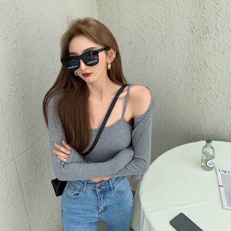 Áo hai dây Và Khăn Choàng Hai Mảnh 2022 Bộ Đồ Gia Vị Mới Dành Cho Bé Gái