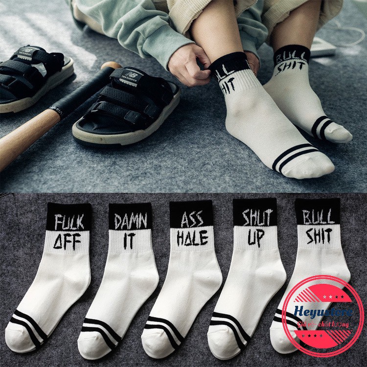 Tất vớ cotton nam nữ cổ cao trắng đen vintage thời trang ulzzang Hàn Quốc tất  Unisex co giản tốt