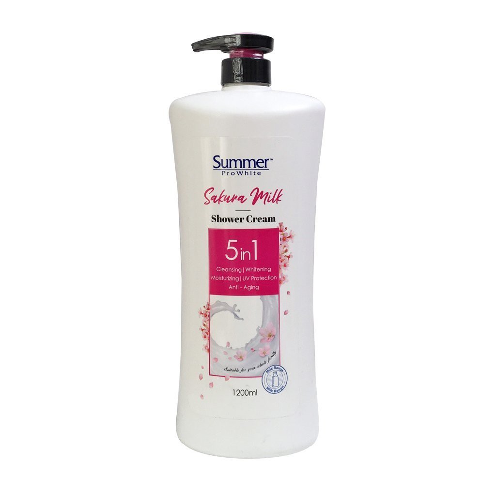 [HÀNG CHÍNH HÃNG] Sữa Tắm Trắng Da Summer ProWhite Sakura 5in1 Thái Lan 1200ml