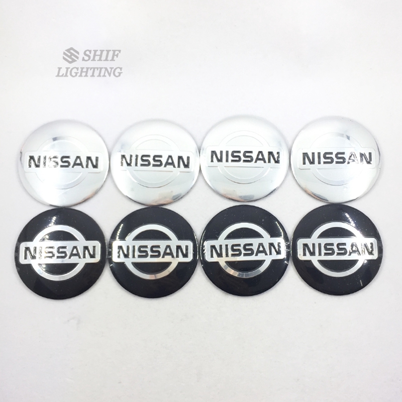 Set 4 nắp gắn trung tâm bánh bánh xe hình logo NISSAN 56mm