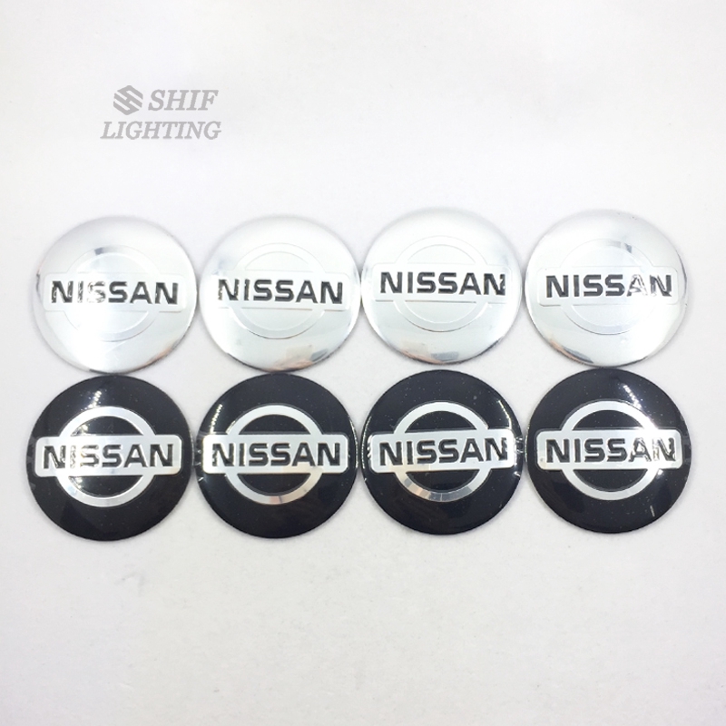 Set 4 nắp gắn trung tâm bánh bánh xe hình logo NISSAN 56mm