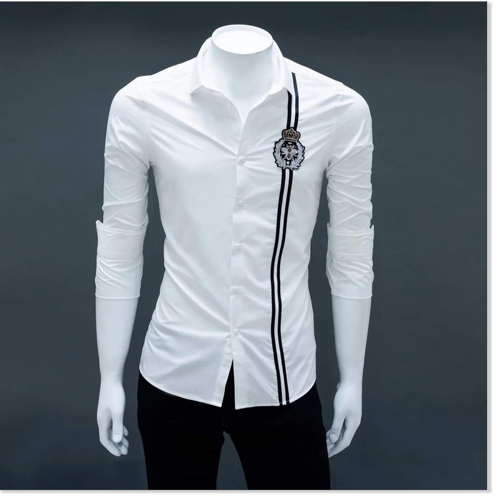 Áo sơ mi nam dài tay phối viền cá tính vải mềm mịn❤ HP