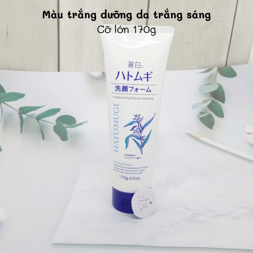 Sữa rửa mặt trắng da Hatomugi Cleansing Foam hạt Ý Dĩ Kimochi Store