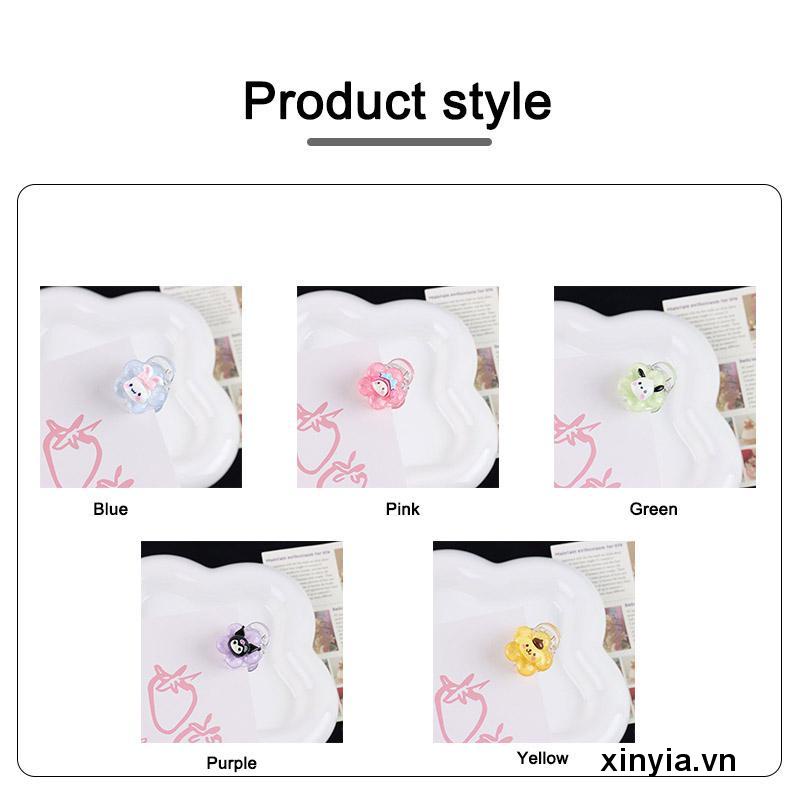 Kẹp Tóc Trong Suốt Hình Hoa / Cinnamoroll Kuromi Hoạt Hình Ngọt Ngào Cho Học Sinh Tuổi Teen
