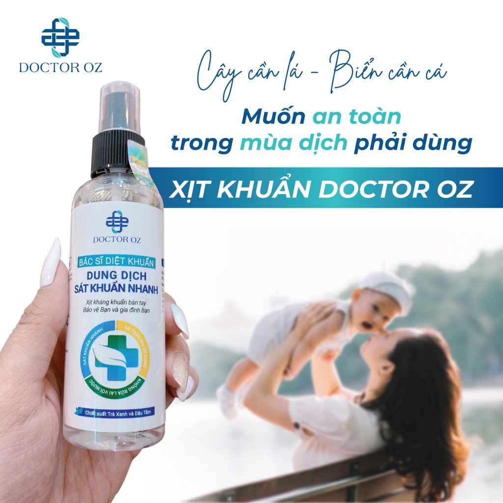 Xịt Sát Khuẩn Doctor Oz  - Diệt Khuẩn Nhanh Trong 3 Giây - An Toàn, Tiện Lợi