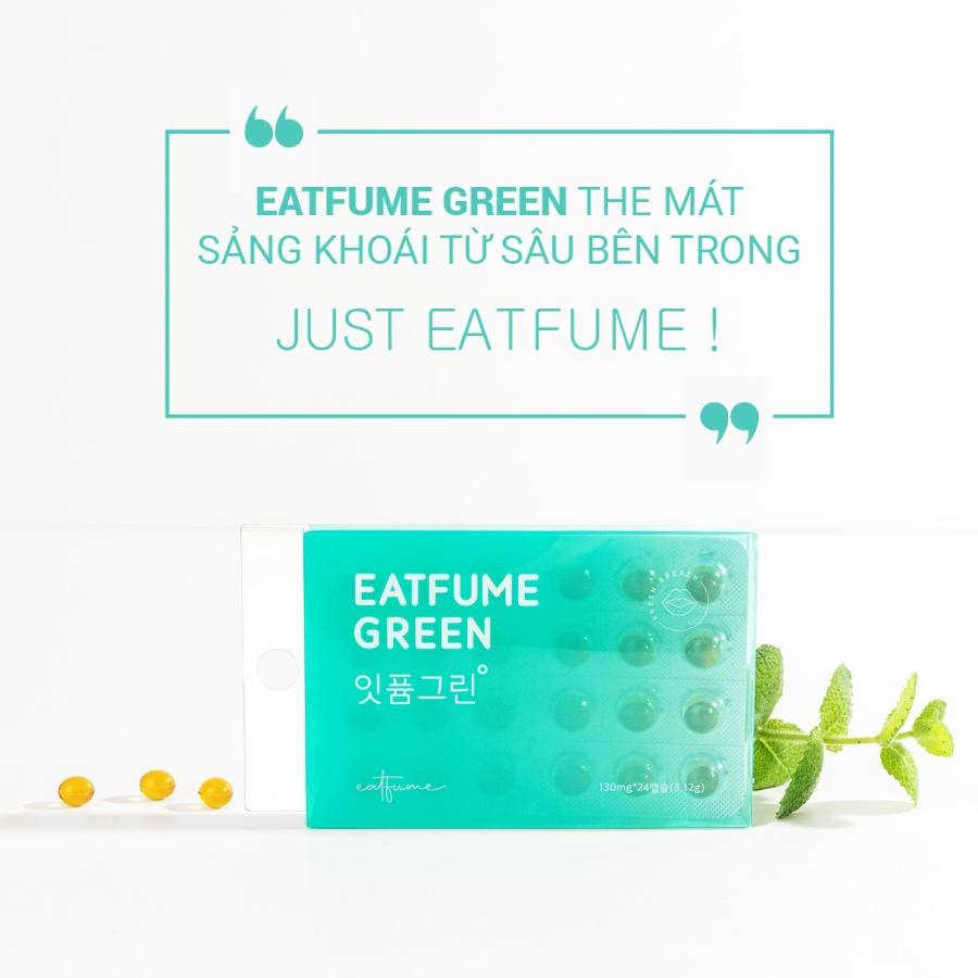 Viên thơm miệng hương bạc hà Eatfume Green chăm sóc hơi thở 24 viên / vỉ