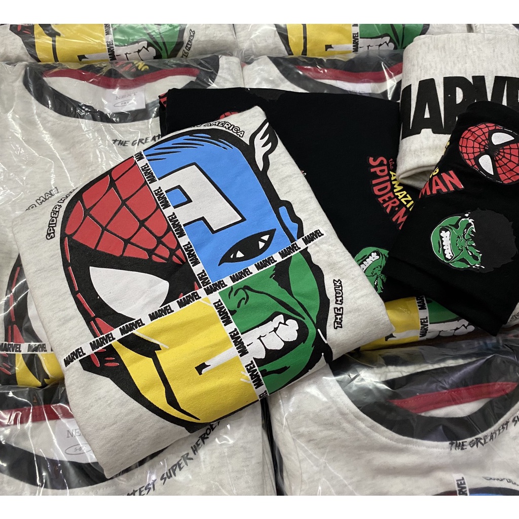 Set 2 bộ dài tay bé trai Marvel ghi đen