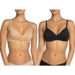 Set 2 áo lót áo ngực không gọng Calvin klein underwear bra Đen - Da