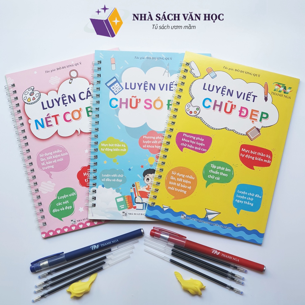 Sách - Bộ 3 Quyển Luyện Viết Thần Kỳ Tự Xóa - Luyện Chữ Đẹp - Số Đẹp - Nét  Cơ Bản (Tập Tô Tự Xoá) - Mixasale
