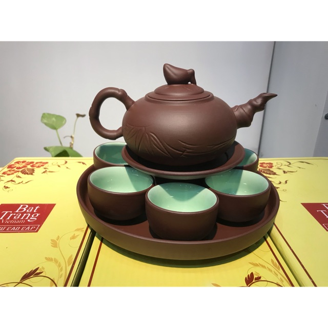 Combo 3 bộ ấm chén tử sa Bát Tràng