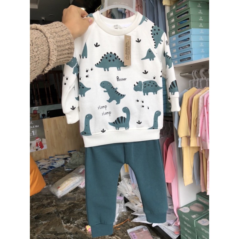 Bộ nỉ bông khủng long Hm