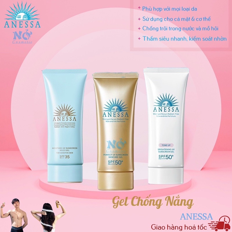 Gel Chống Nắng Anessa Dưỡng Ẩm Bảo Vệ Hoàn Hảo Perfect UV , Gel chống nắng dưỡng trắng  SPF50+ PA++++ 90g