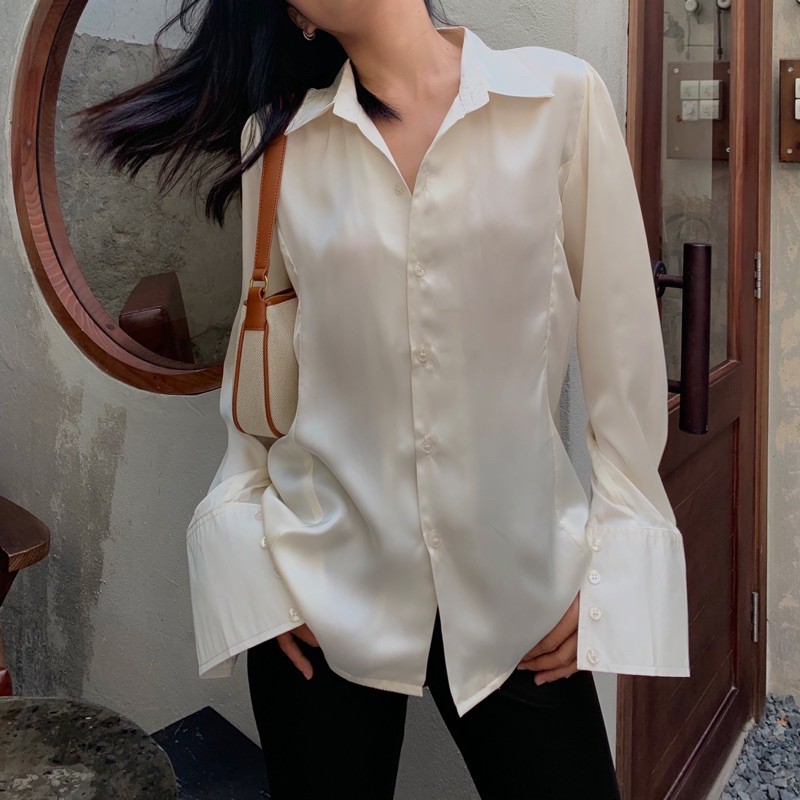 Áo sơ mi lụa kiểu dáng sang trọng