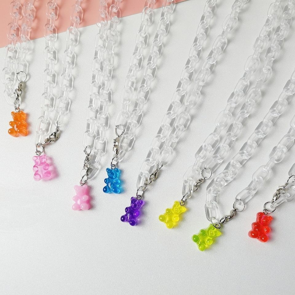 Dây đeo mặt nạ gấu màu kẹo trong suốt chống thất lạc | BigBuy360 - bigbuy360.vn