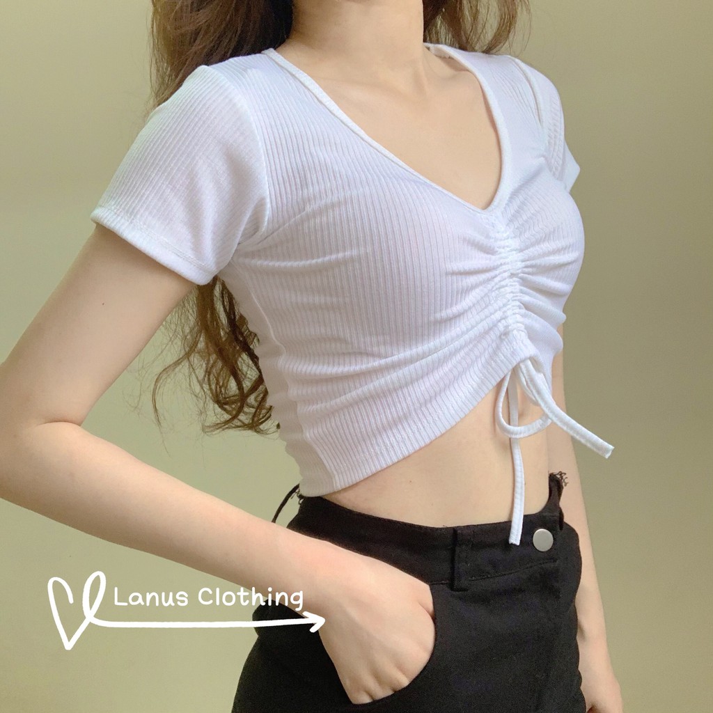 Áo croptop rút dây [có ảnh thật]