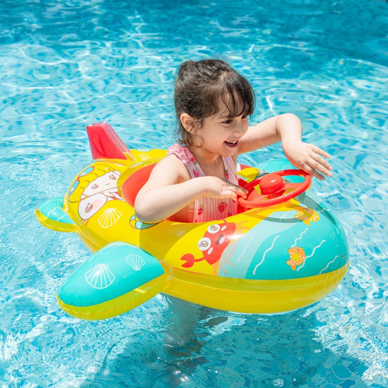 Phao bơi cho bé KOLANO phao bơi chống lật có xỏ chân họa tiết máy bay dễ thương cho trẻ em SS-001400