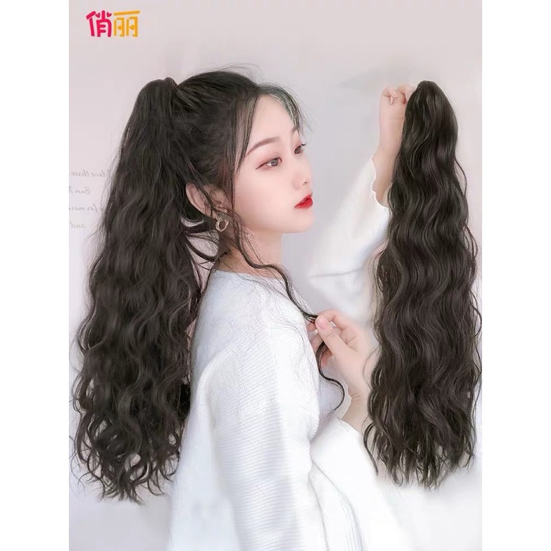 Tóc giả nữ ngoặm 🌸FREESHIP🌸 Tóc giả ngoạm xù 50cm kèm ảnh thật