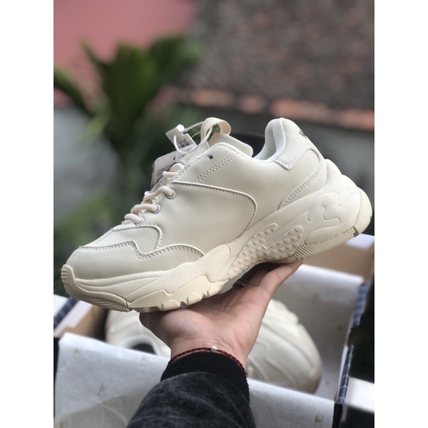 Giày thể thao sneaker in chữ ny đế trắng