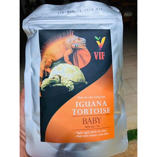 Vif - 1 Gói cam (Dạng viên nhỏ/Mới nở - 7x) Thức ăn dinh dưỡng toàn diện cho Green Iguana và Các loài Rùa ăn thực vật
