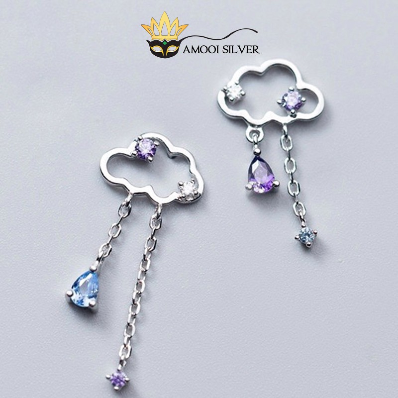 Bông tai bạc S925 đám mây - Amooi Silver AB05