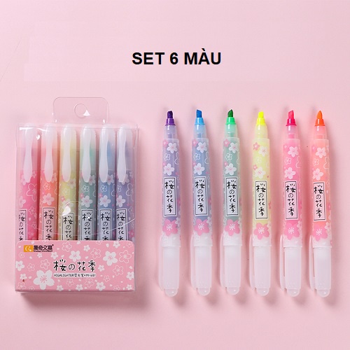 COMBO 2 Set 6 bút dạ quang Highlighter - Chenqi M-681