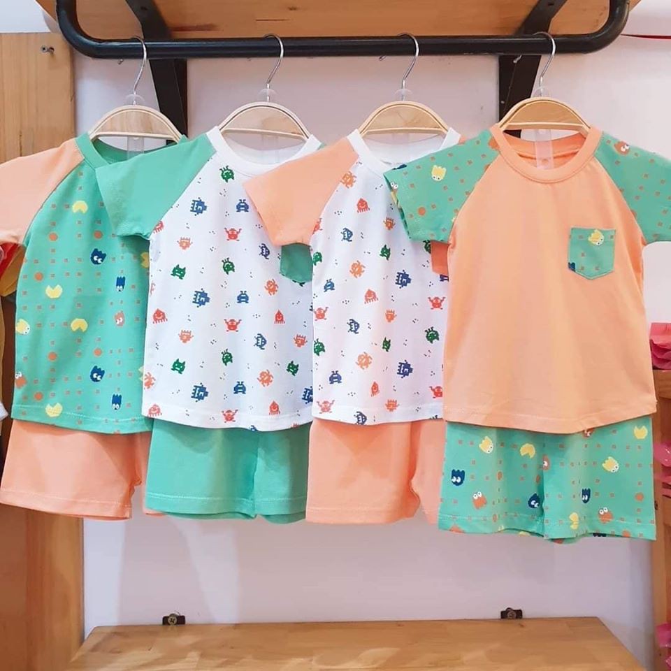 Bộ cộc Raglan bé trai LULLABY cotton cao cấp cực mềm cho bé