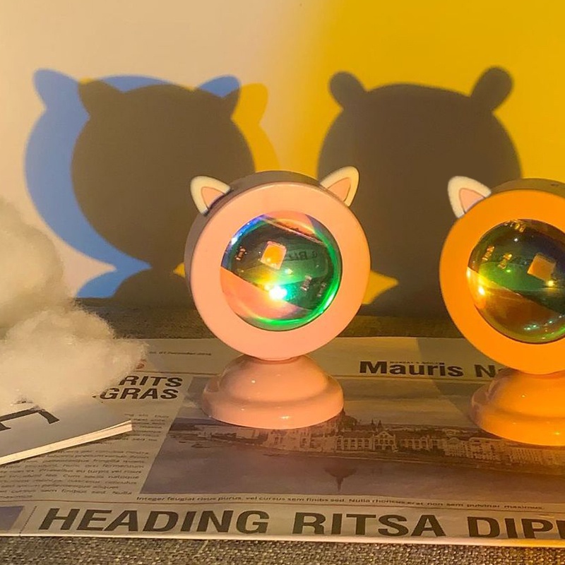 Đèn LED Ngủ Để Bàn Hình Cầu Vồng Có Thể Điều Chỉnh Độc Đáo